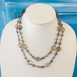 💰3/$15 Beaded Necklace Smokey Gray M42